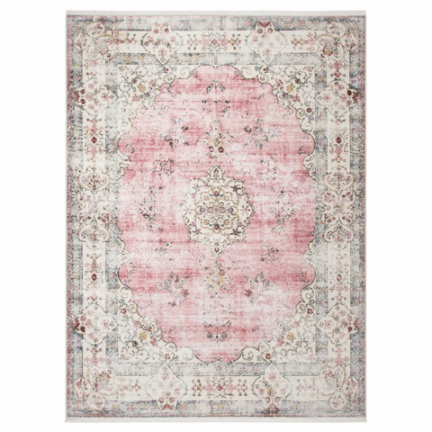 Vintage Rose Boho Rug | Persian-Style Soft Area Carpet